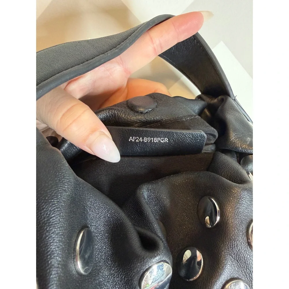 3.1 Phillip Lim Black Leather Studded Origami Mini Bag Hobo Handbag